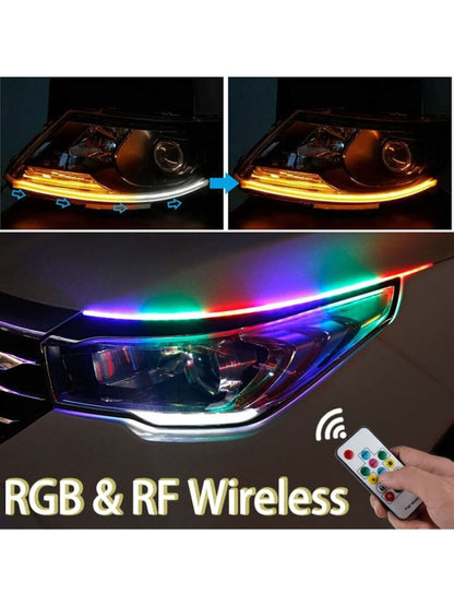 Rgb Far Kaşı Gündüz Ledi Audi Stil Kayar Sinyalli Flexible Neon