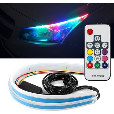 Rgb Far Kaşı Gündüz Ledi Audi Stil Kayar Sinyalli Flexible Neon