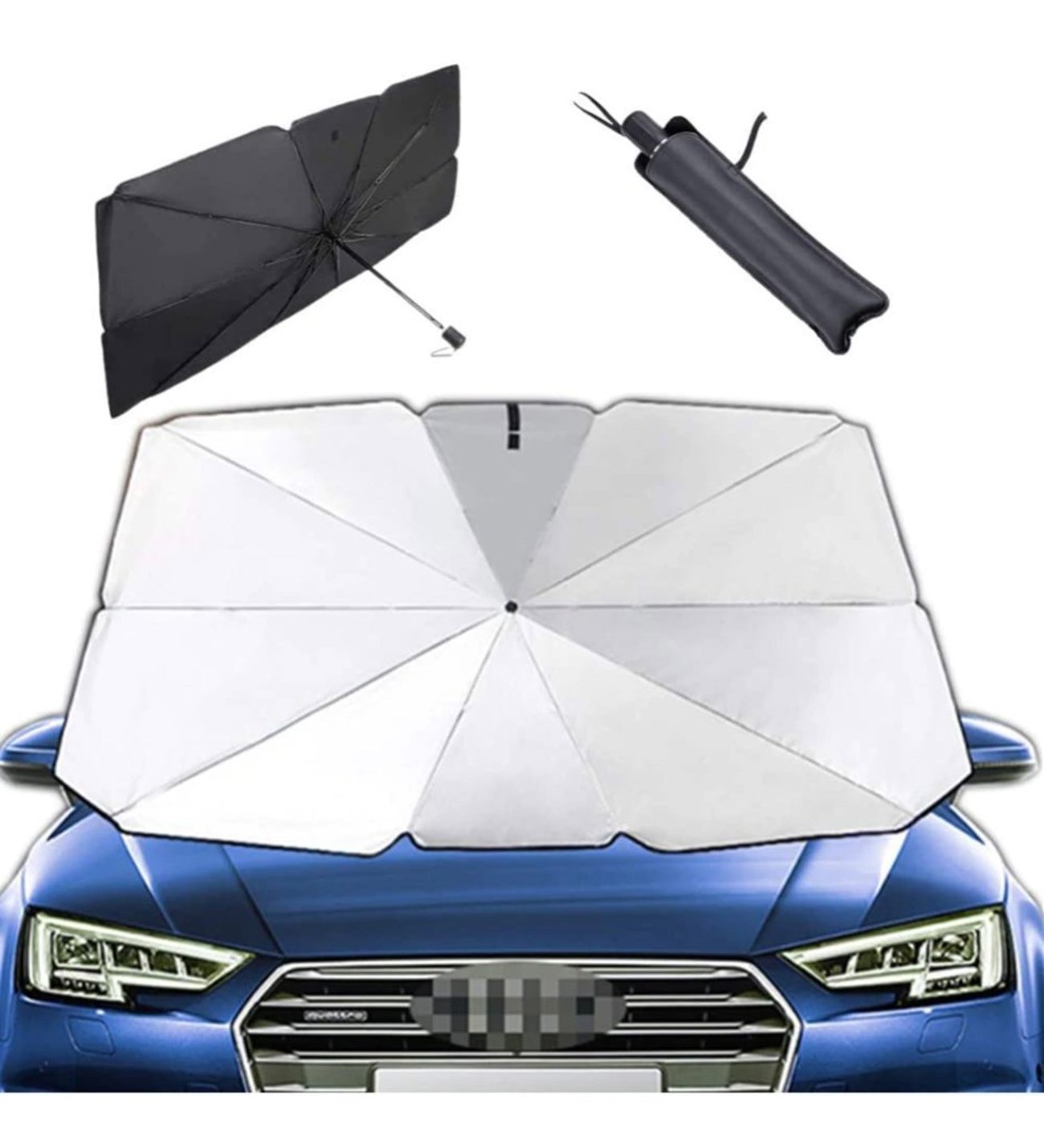 Oto Araba Güneşlik Şemsiye 140cm X 75cm Ön Cam Güneş Önleyici Katlanabilir