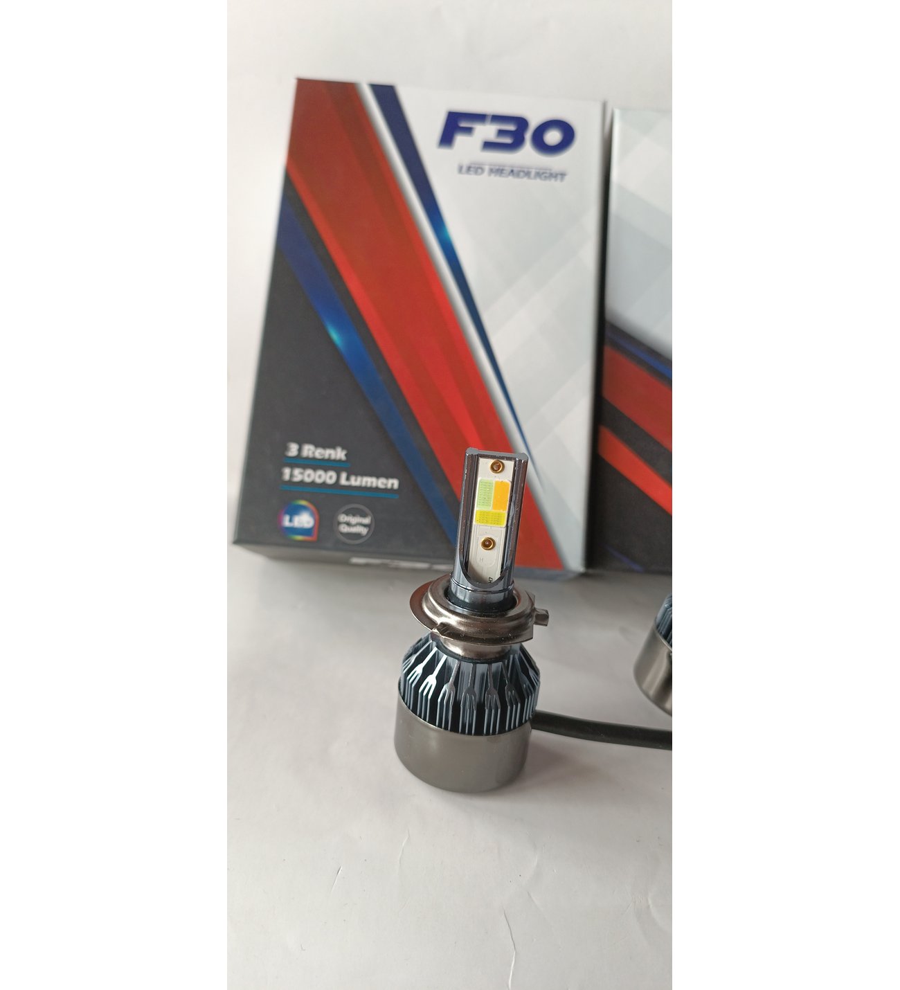 3 Renk-mavi +BEYAZ+pembe--LED Far Ampulü