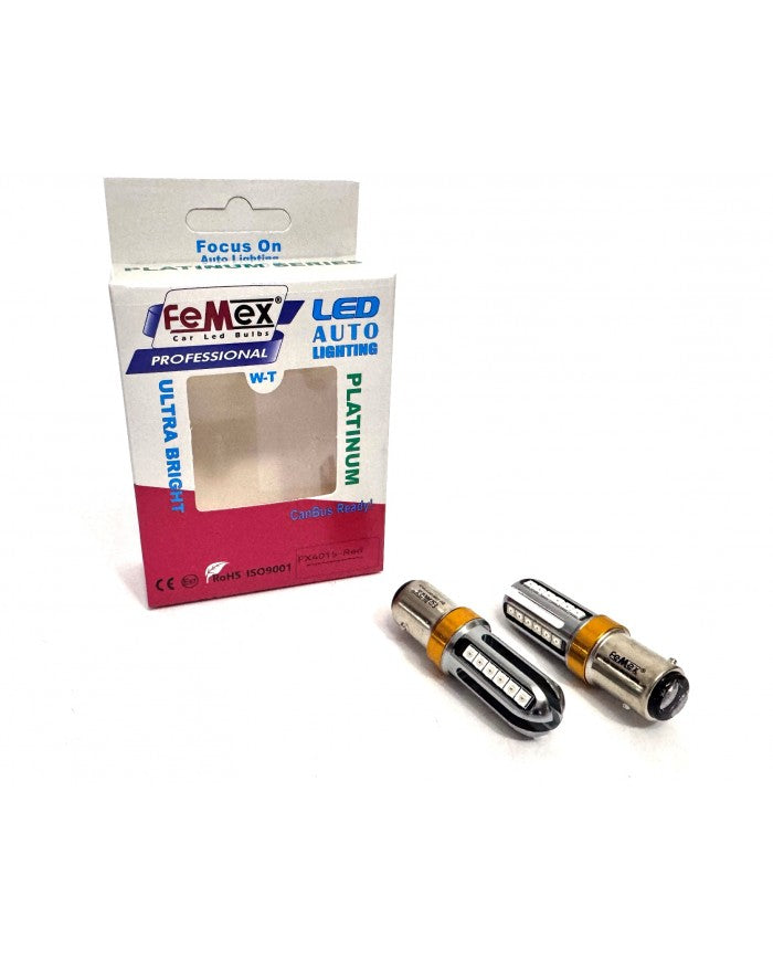 FEMEX Platinum Çift Duy Kırmızı P21W 1157 15W  Led Ampul