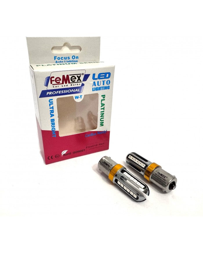 FEMEX Platinum Tek DuyP21W 1156 15W  Kırmızı Led Ampul FEMEX