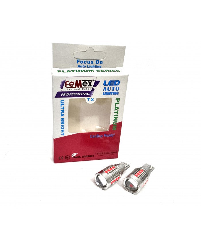 FEMEX Platinum Mercekli Kırmızı T15 W16W 3035 Chip 18smd 10W Led Ampul FEMEX