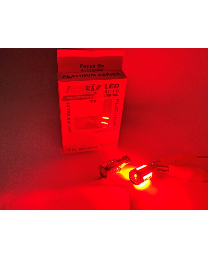 FEMEX Platinum Mercekli Kırmızı T15 W16W 3035 Chip 18smd 10W Led Ampul FEMEX