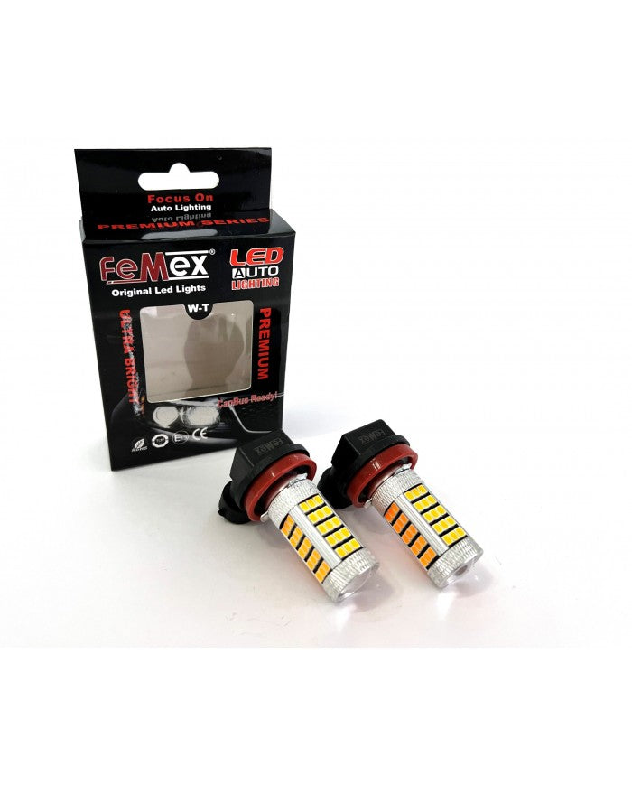 FEMEX Turuncu Sis Led Ampul H8/11  9W Led Ampul  66smd Ultra Parlak Mercekli