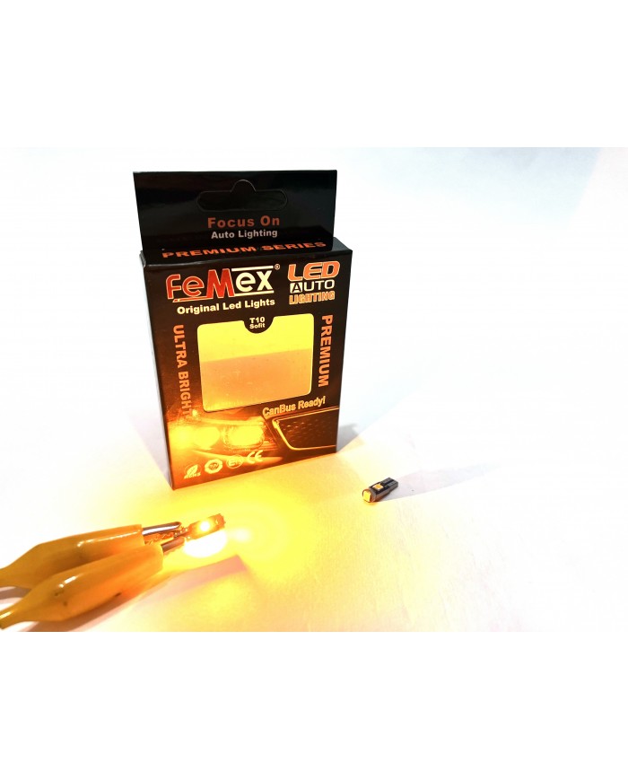 FEMEX Premium 10'lu T5 Led Turuncu 3030 Chipset 3smd Mini Led Ampul
