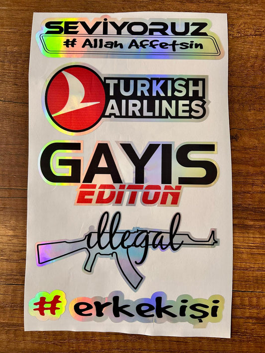 Araç Arka Cam Yazısı Hologramlı Yan kapı, Yan Cam Stickerı