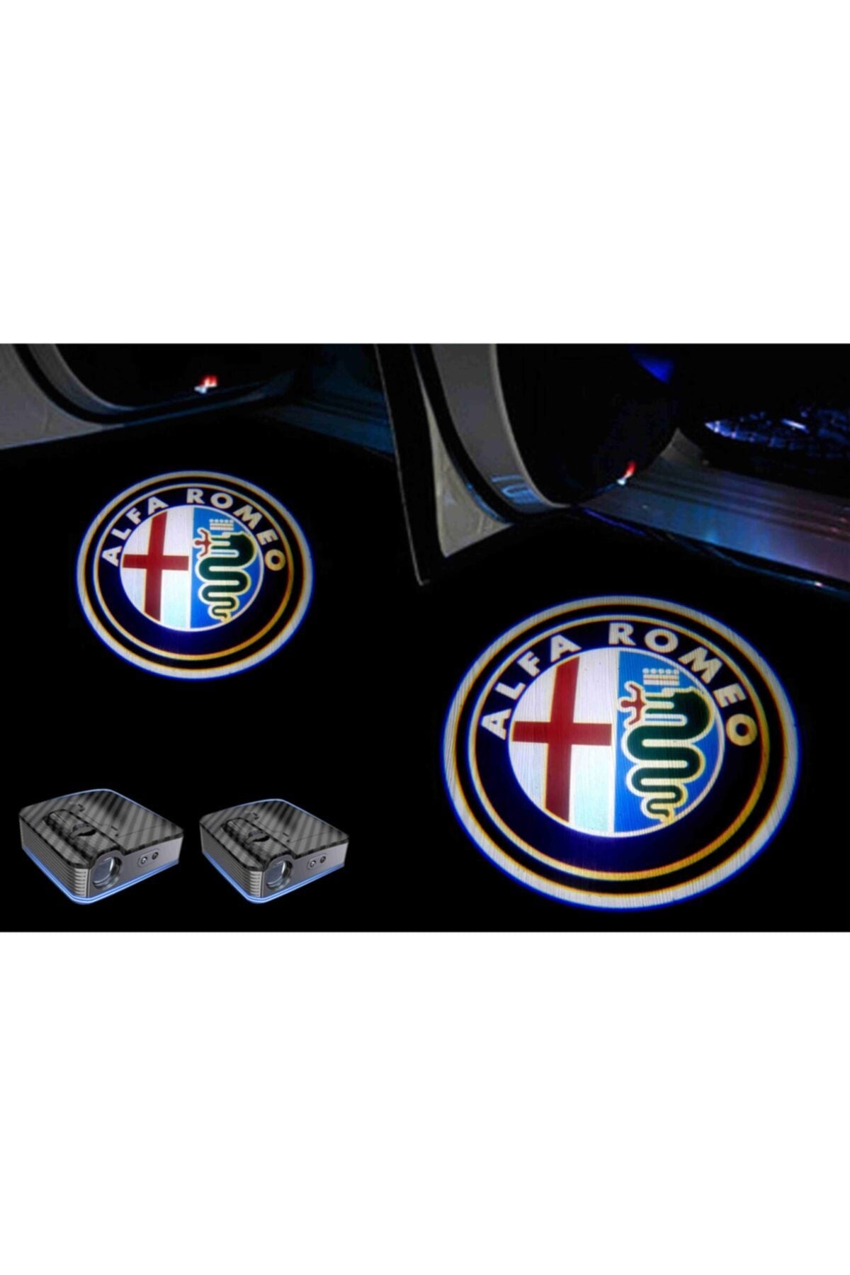 Alfa Romeo Araçlar Için Pilli Yapıştırmalı Kapı Altı Led Logo