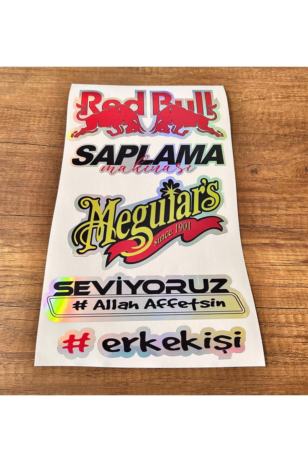 Araç Arka Cam Yazısı Hologramlı Yan kapı, Yan Cam Stickerı Redbull