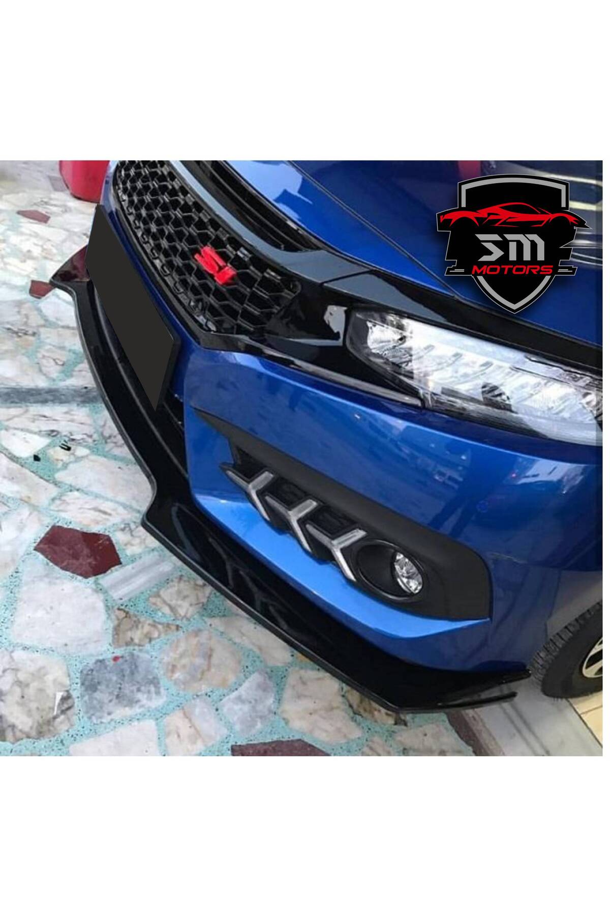 Body Kit Ön Lip 3 Parça Honda Civic Fc5 Kasa Uyumlu Parlak Siyah