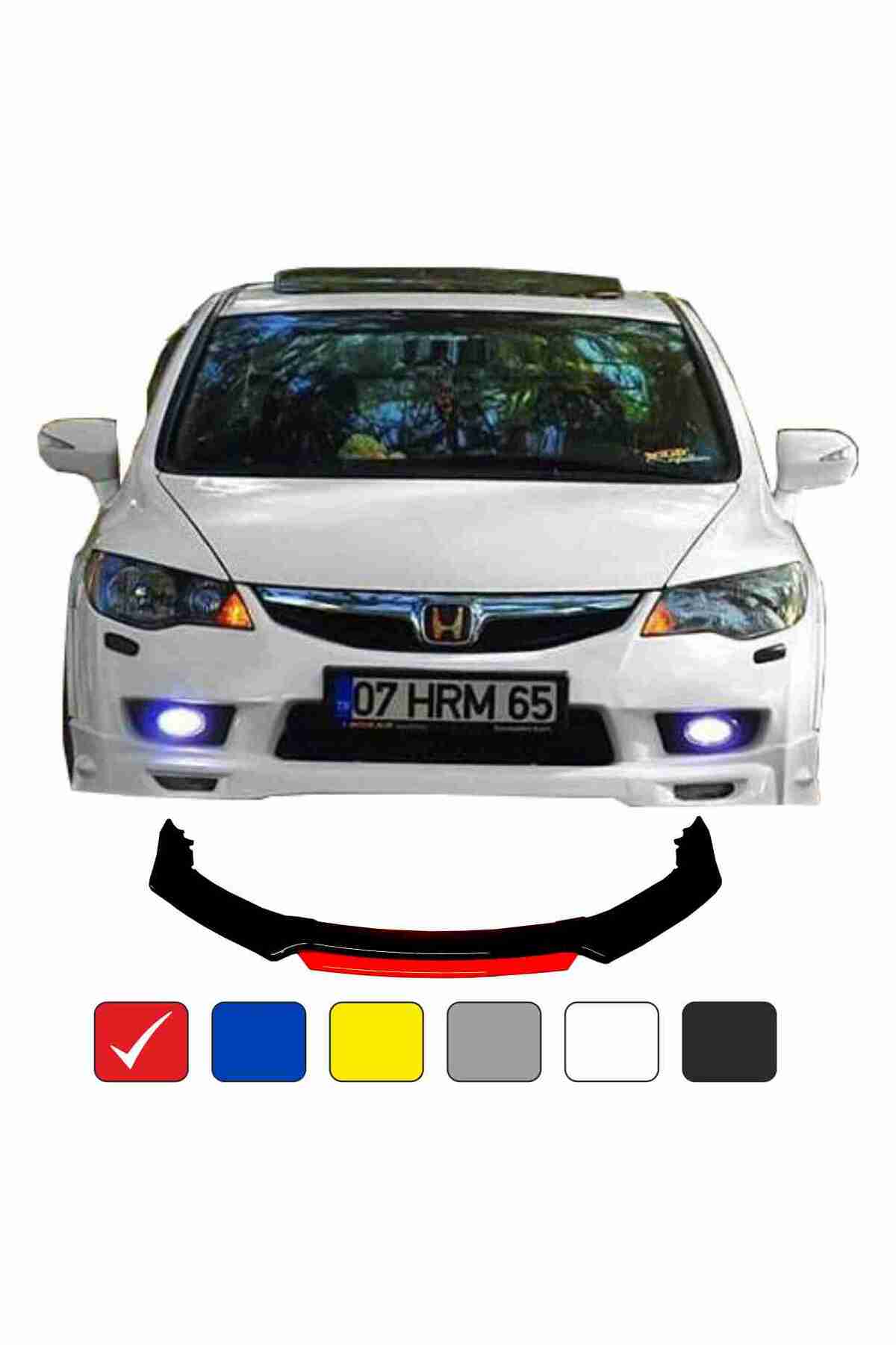 Civic Fd6 Lip 4 Parça Kırmızı / Tampon Eki