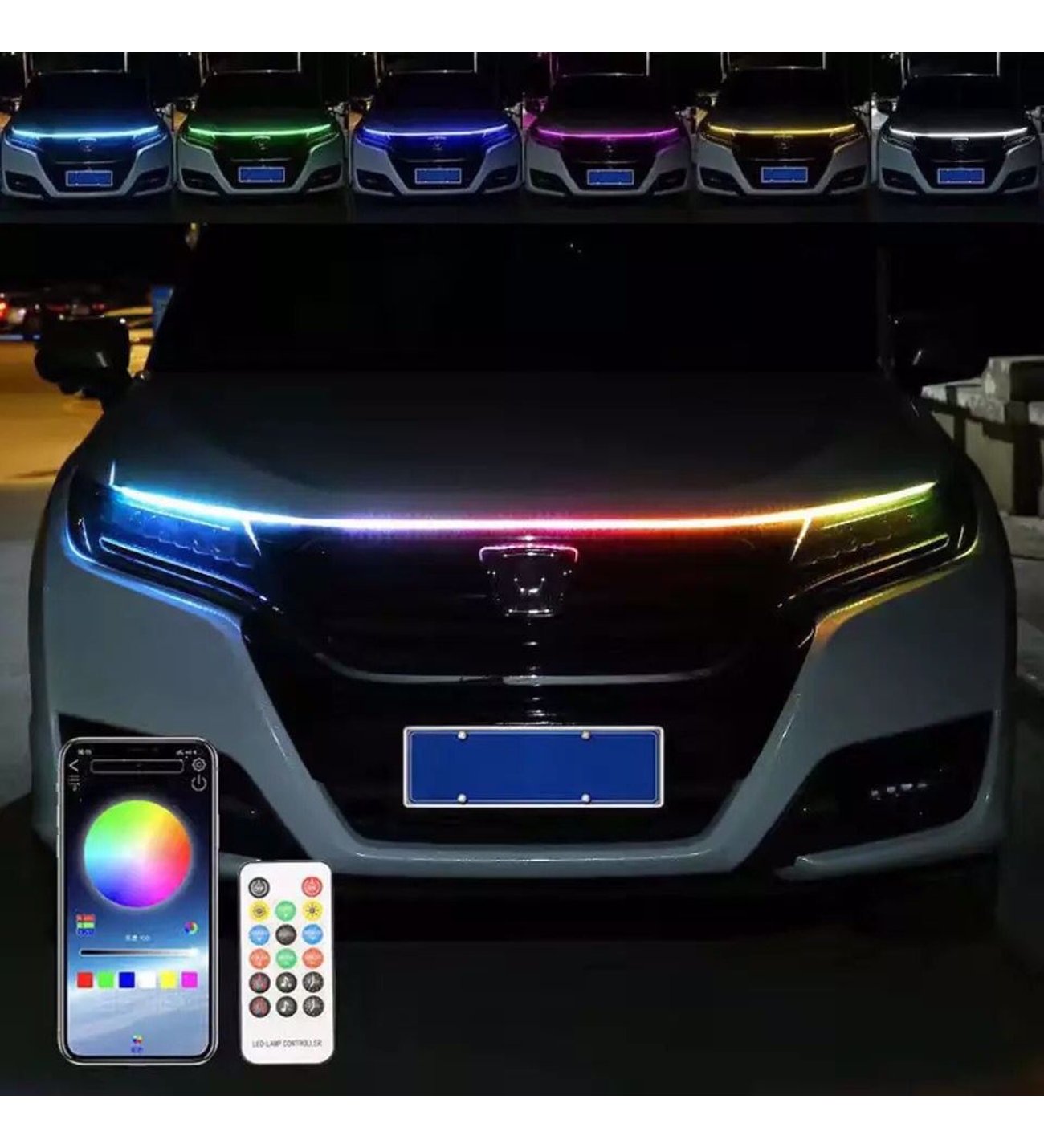 Ön Kaput Gündüz Ledi App ve Kumanda Kontrol 1.5 Metre RGB Led Şerit