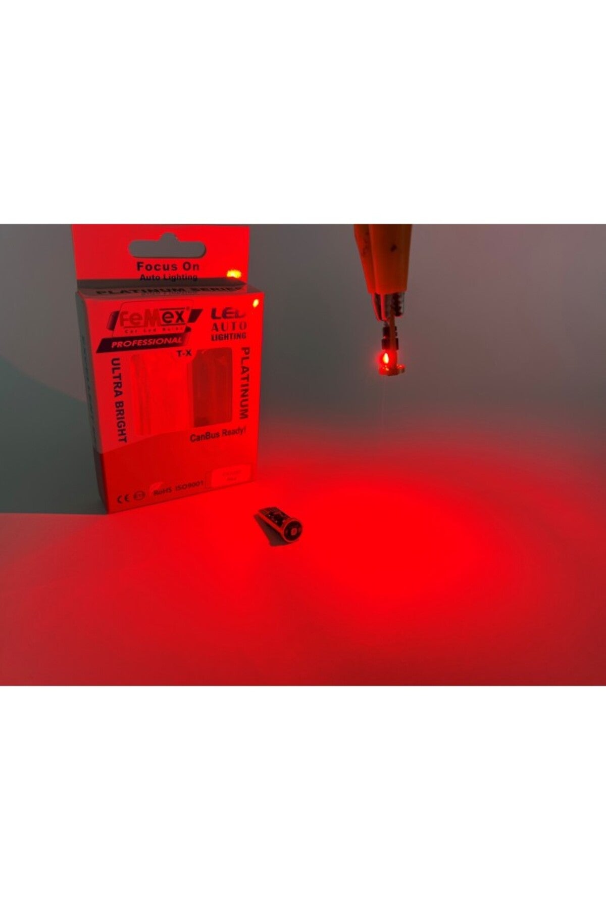 FEMEX Ampul Platinum KIRMIZI T10 3smd Chipset Led Aktif Canbus