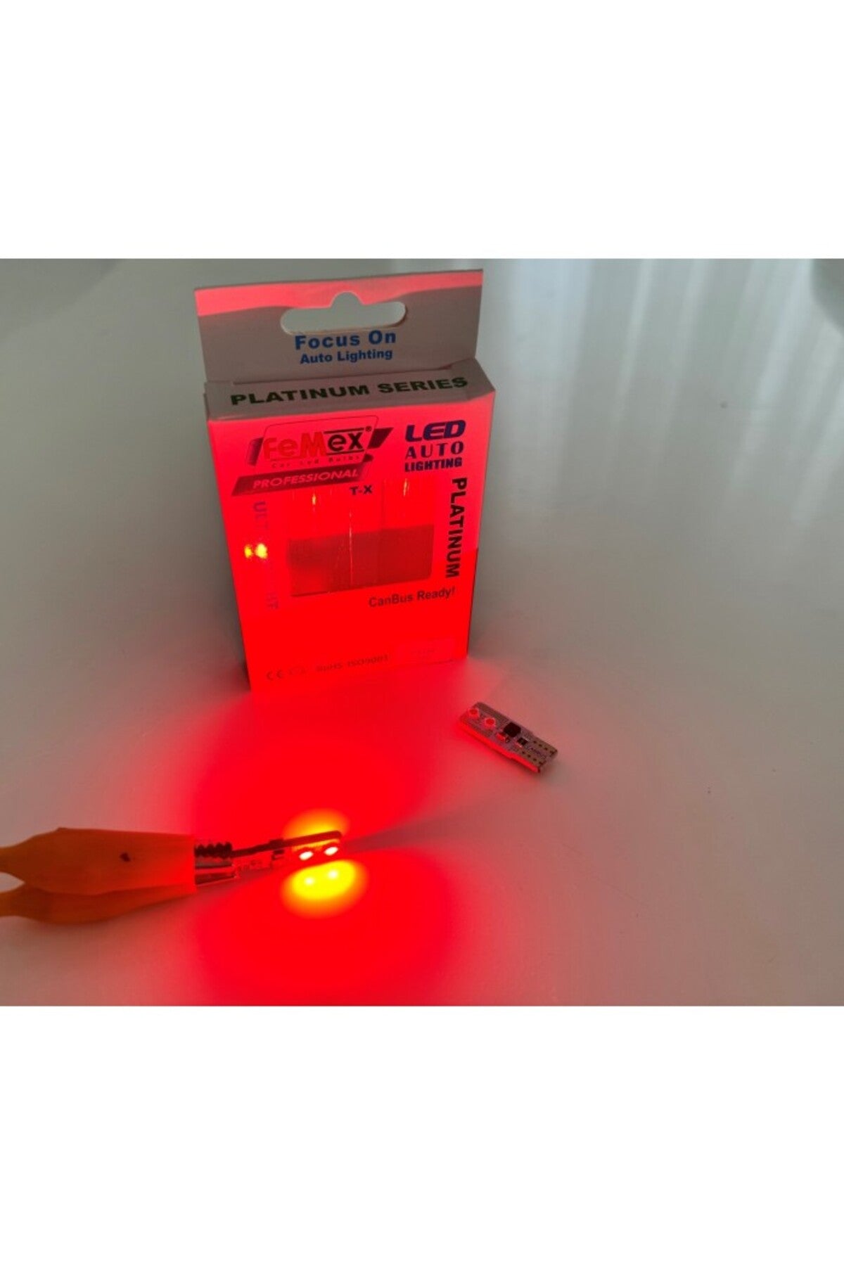 FEMEX Ampul Platinum KIRMIZI T10 4 Smd 3030 Chip Led Aktif Canbus