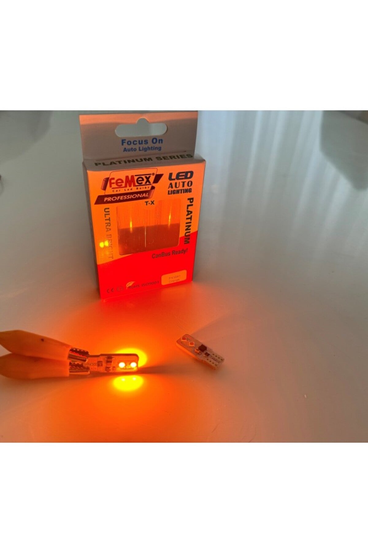 FEMEX Ampul Platinum Turuncu T10 4 Smd 3030 Chip Led Aktif Canbus