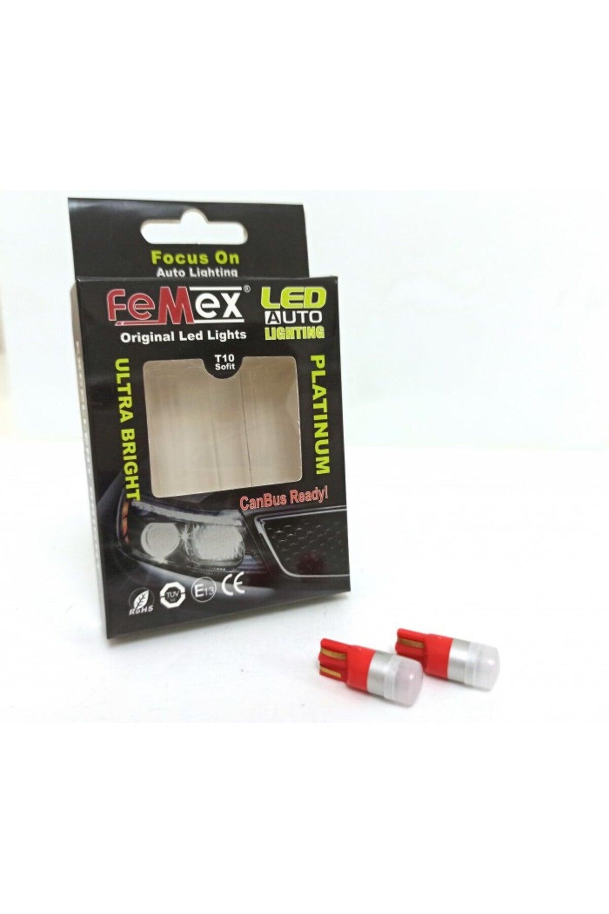 FEMEX T10 Ampul 1smd 3030 Chipset Mini KIRMIZI Led Aktif Canbus