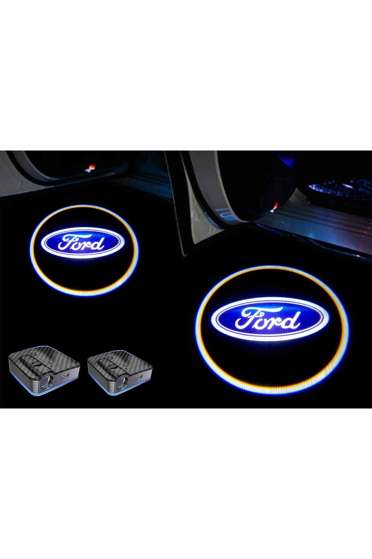 Ford Araçlar İçin Pilli Yapıştırmalı Kapı Altı Led Logo-Projektör