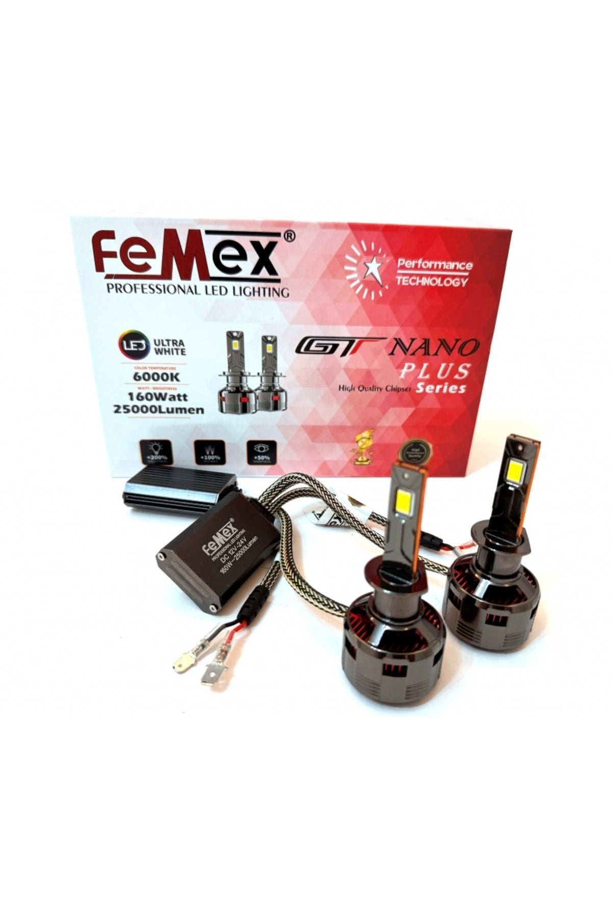 FEMEX H1 LED XENON LED HEADLİGHT FEMEX GT NANO PLUS CSP LUMILED ROYAL CHİPSET RADYATÖR SOĞUTMALI