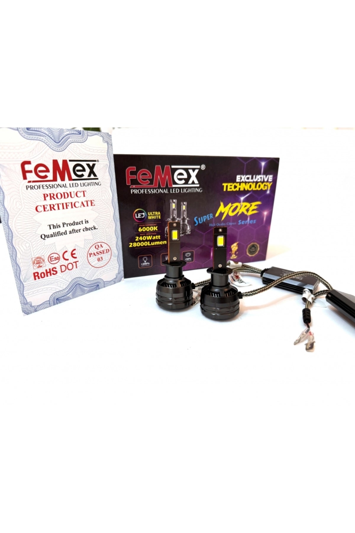 FEMEX H1 LED XENON LED HEADLİGHT FEMEX SUPER MORE CSP SUPERIOR ETI CHİPSET RADYATÖR SOĞUTMALI