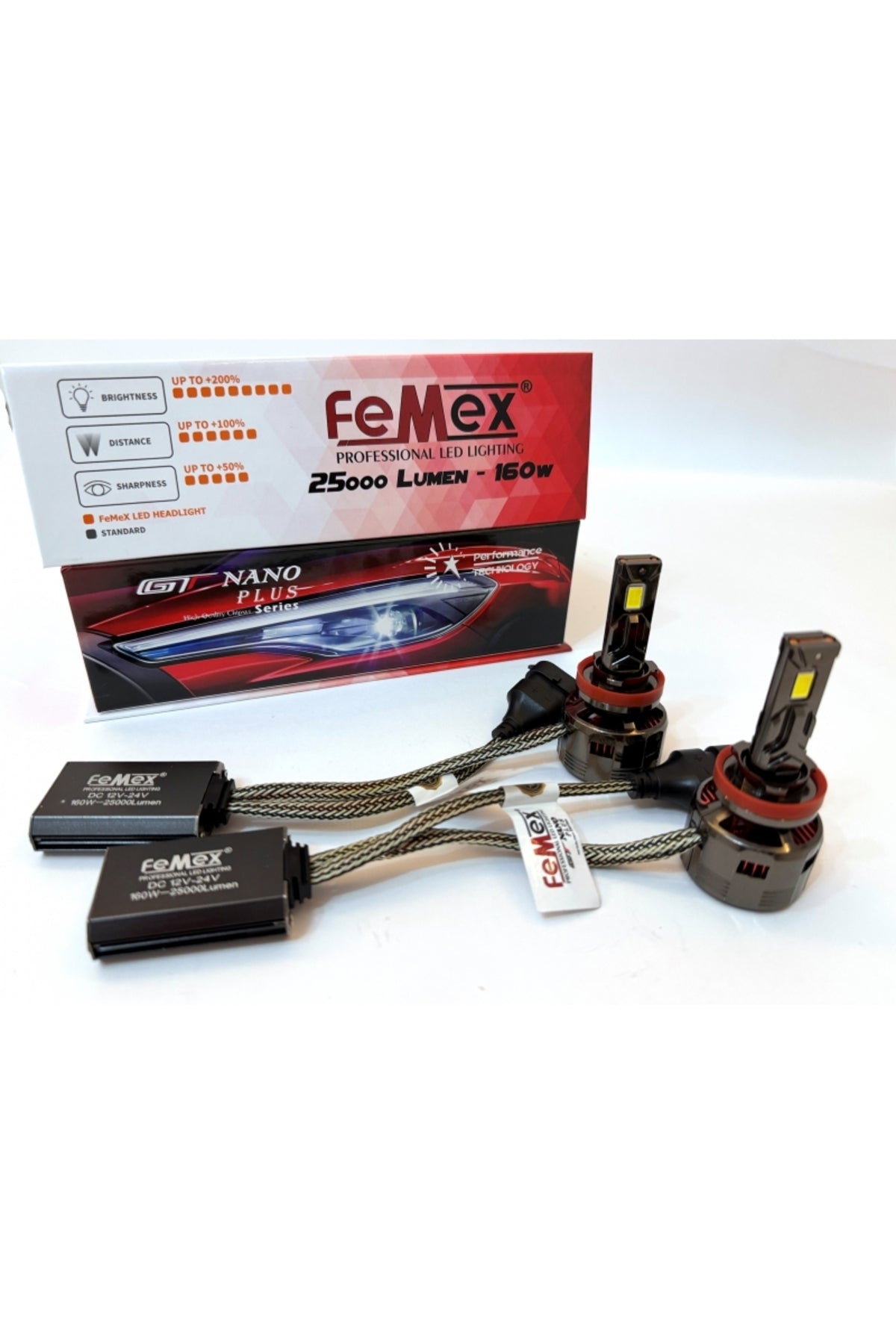FEMEX H8/11 LED XENON LED HEADLİGHT FEMEX GT NANO PLUS CSP LUMILED ROYAL CHİPSET RADYATÖR SOĞUTMALI