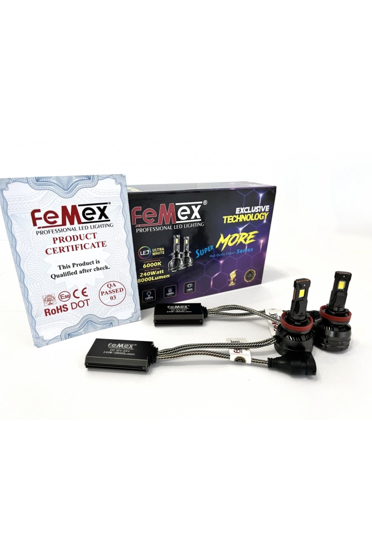 FEMEX H8/11 LED XENON LED HEADLİGHT FEMEX SUPER MORE CSP SUPERIOR ETI CHİPSET RADYATÖR SOĞUTMALI