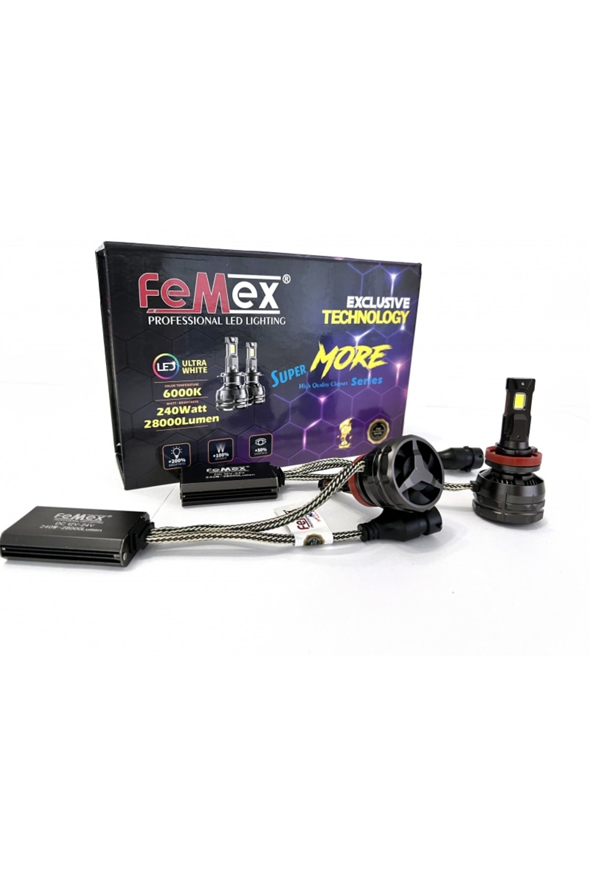 FEMEX H8/11 LED XENON LED HEADLİGHT FEMEX SUPER MORE CSP SUPERIOR ETI CHİPSET RADYATÖR SOĞUTMALI