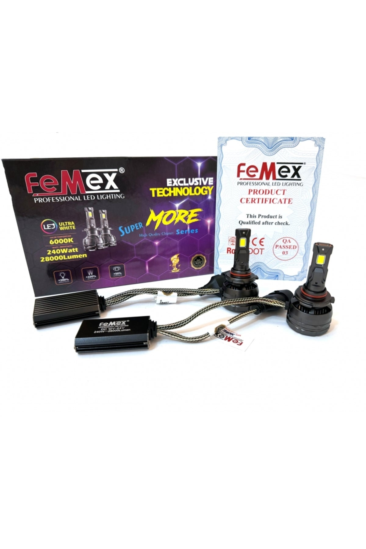 FEMEX HB3 9005 LED XENON LED HEADLİGHT FEMEX SUPER MORE CSP SUPERIOR ETI CHİPSET RADYATÖR SOĞUTMALI
