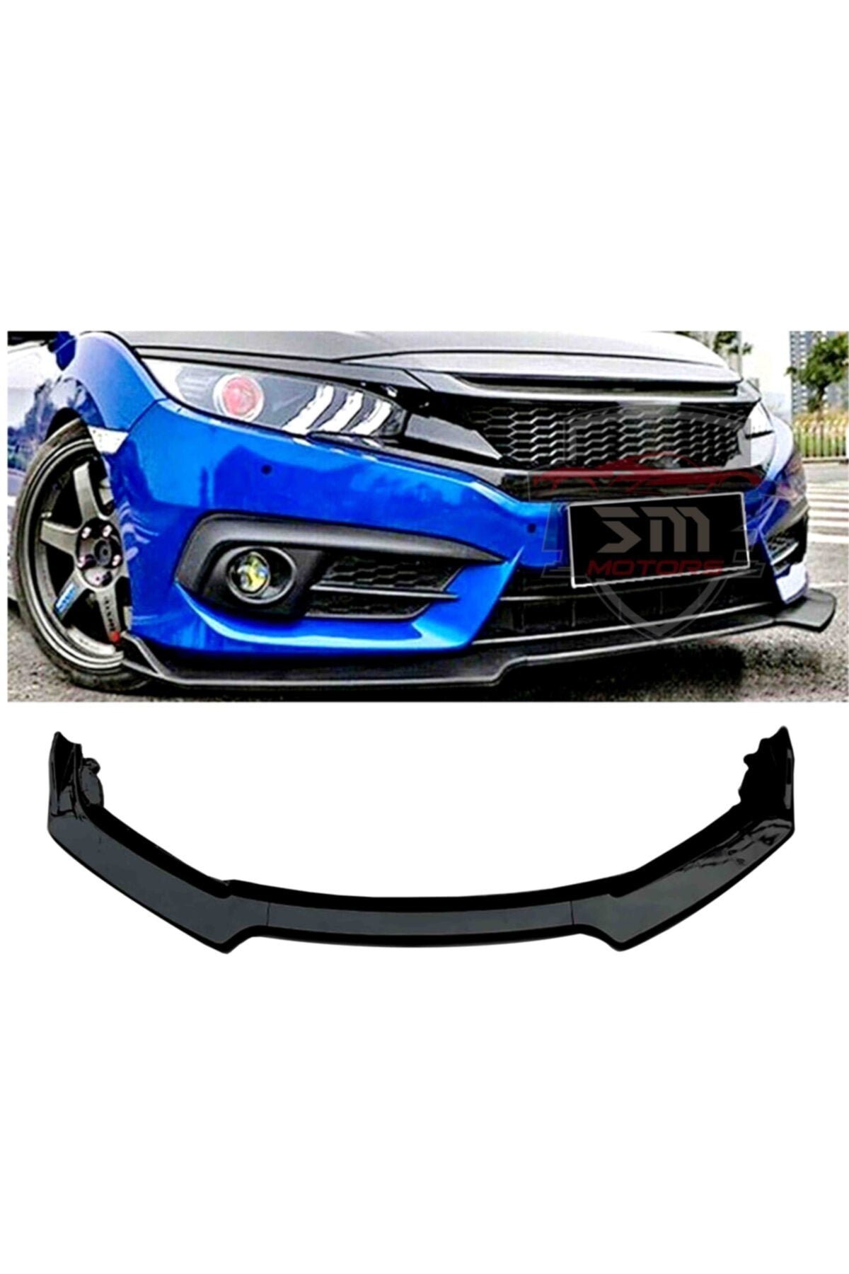 Honda Civic Fc5 Tampon Eki 3 Parça Lip Bodykit Karlık Pianoblack