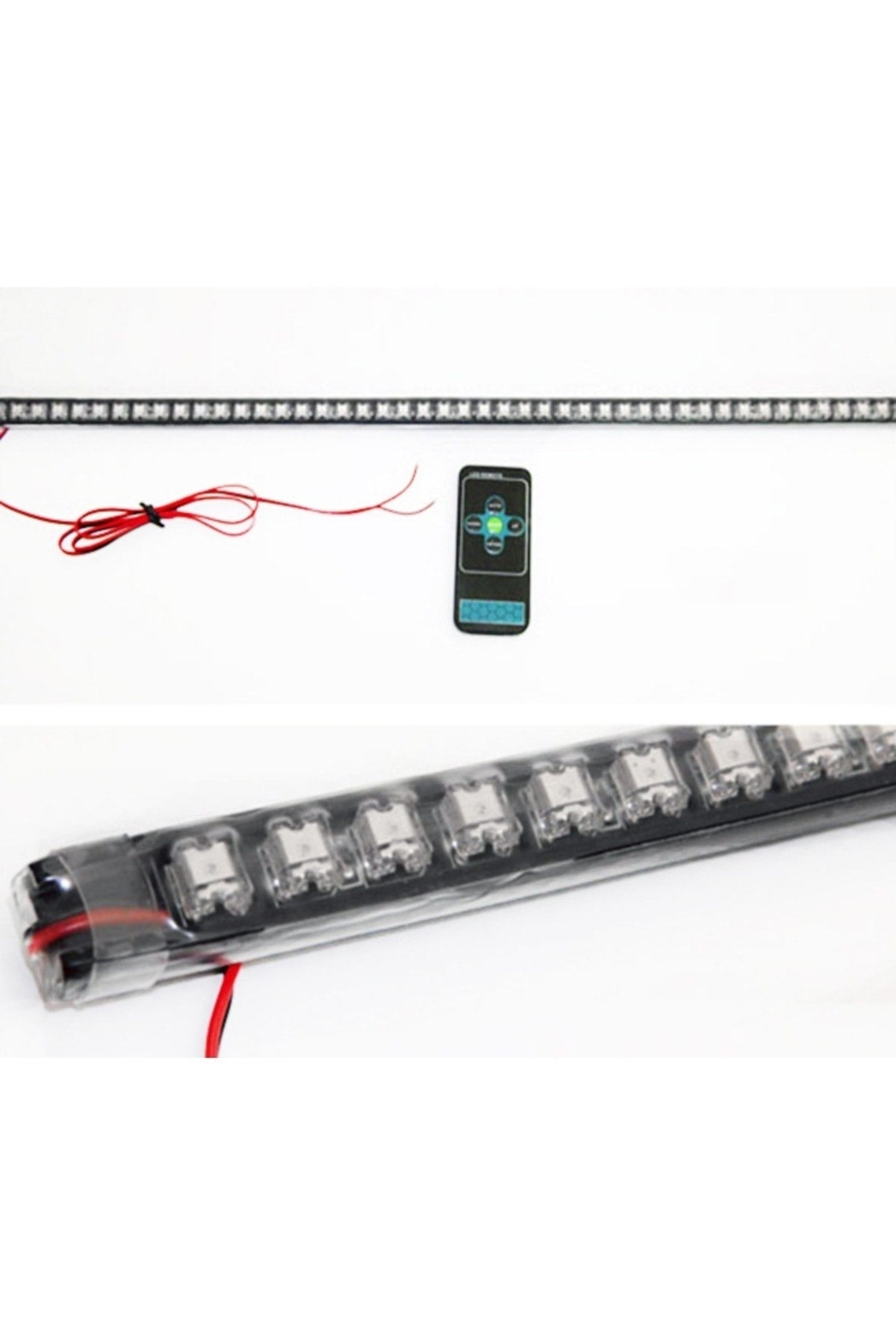 Karaşimşek Off Road Led Koyu Kırmızı Renk 24 Modlu Kumandalı 56cm