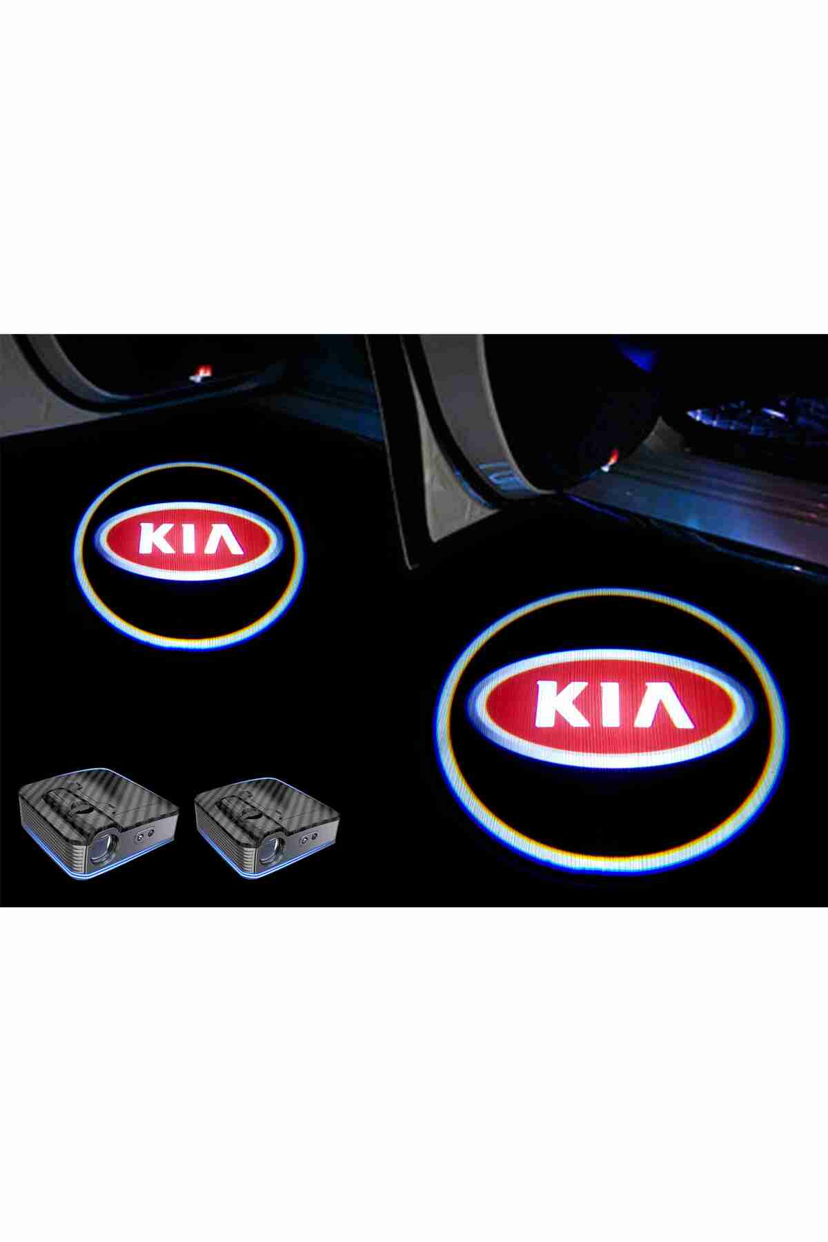 Kia Araçlar Için Pilli Yapıştırmalı Kapı Altı Led Logo