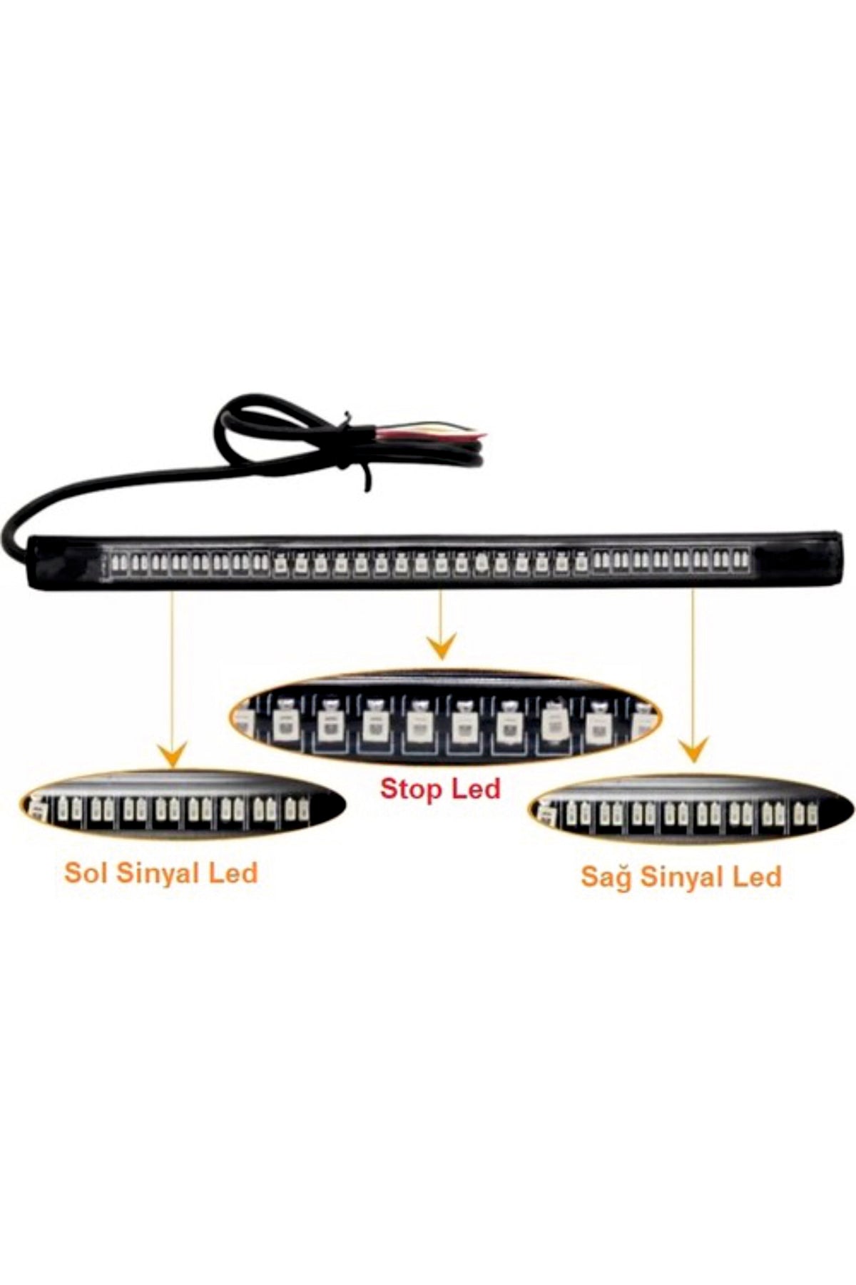 Motorsiklet Park Stop Sinyal Ledi 32 Ledli Flexible Led 2 Renk