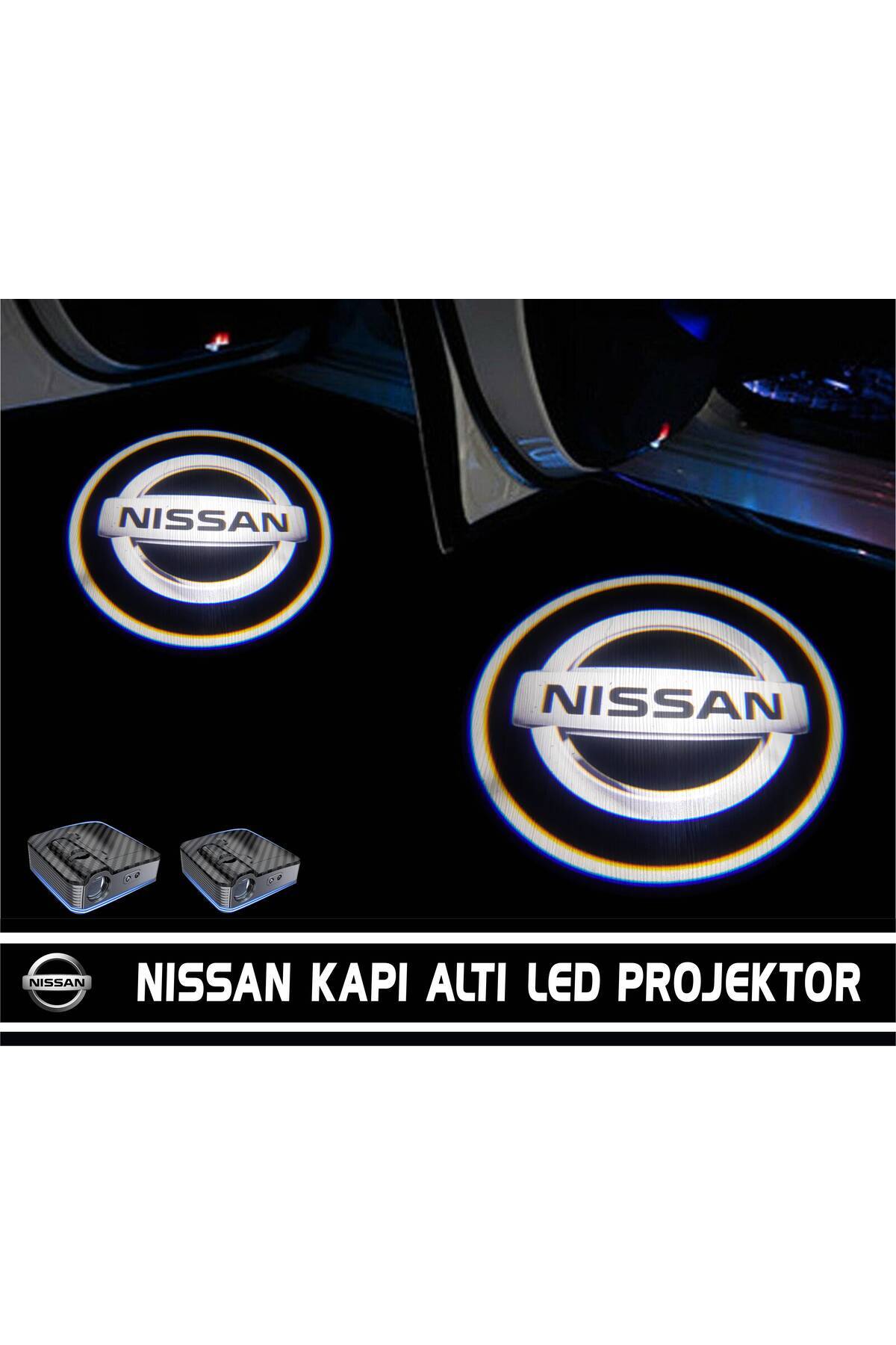 Nissan Araçlar Için Pilli Yapıştırmalı Kapı Altı Led Logo