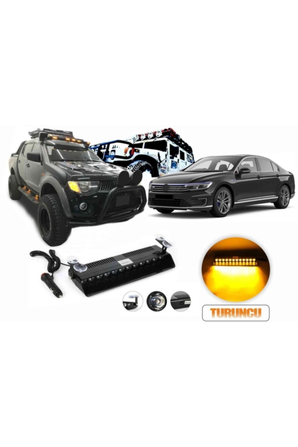 Off Road Araçları Için Led Modül Vantuzlu S12 Power Led Turuncu