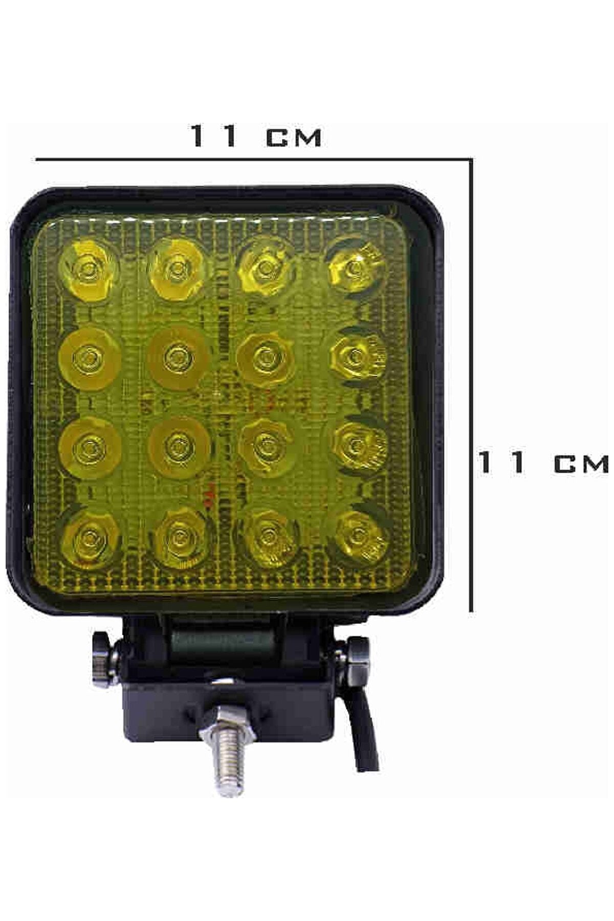 Off Road Sis Farı Sis Lambası 16 Led Kare 2'lİ Paket SARI