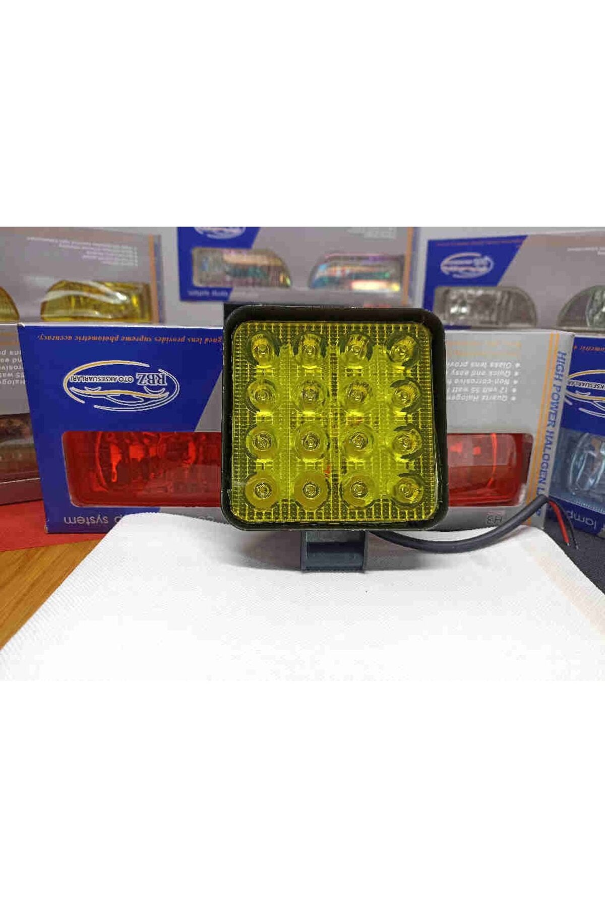 Off Road Sis Farı Sis Lambası 16 Led Kare 2'lİ Paket SARI