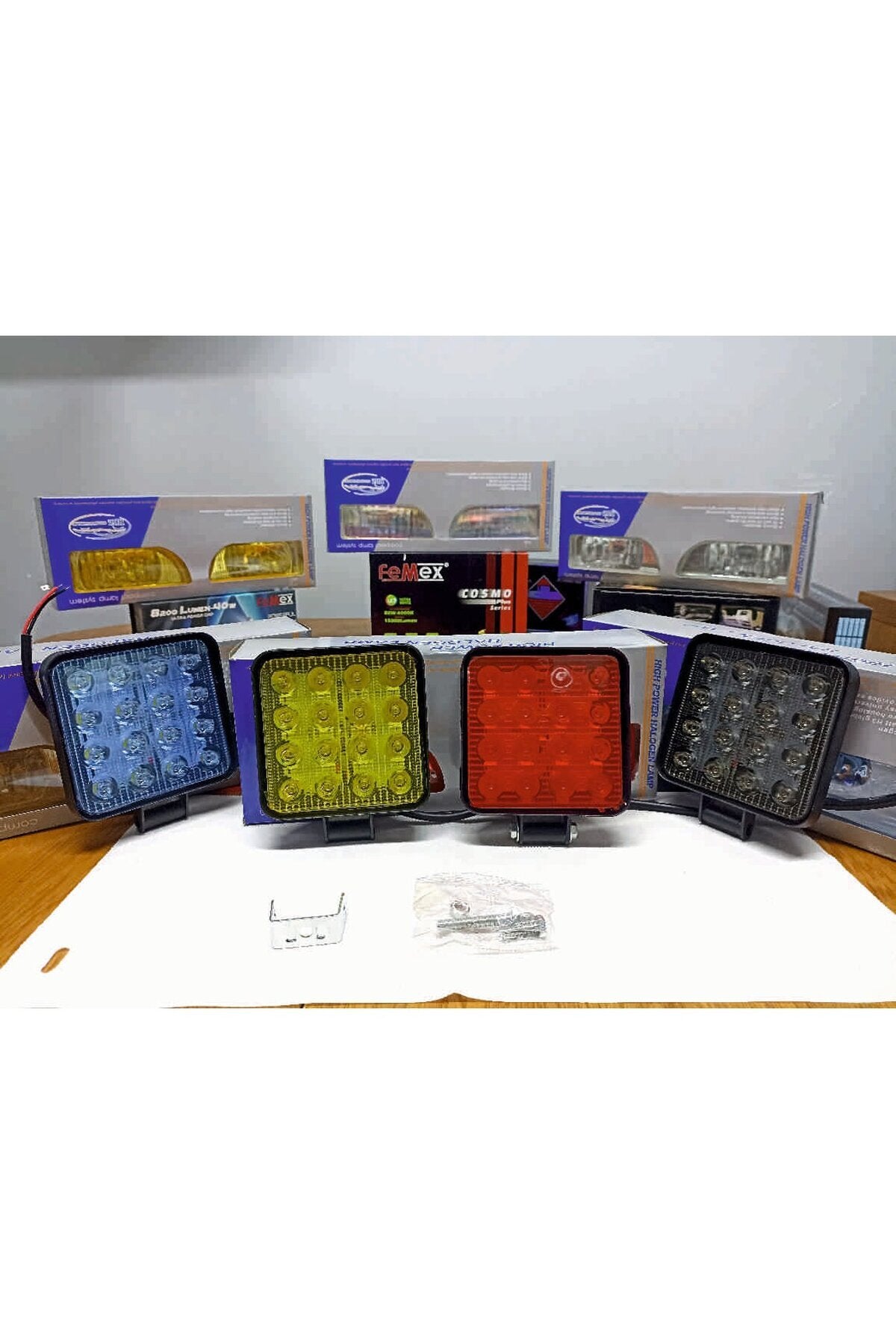 Off Road Sis Farı Sis Lambası 16 Led Kare 2'lİ Paket SİYAH