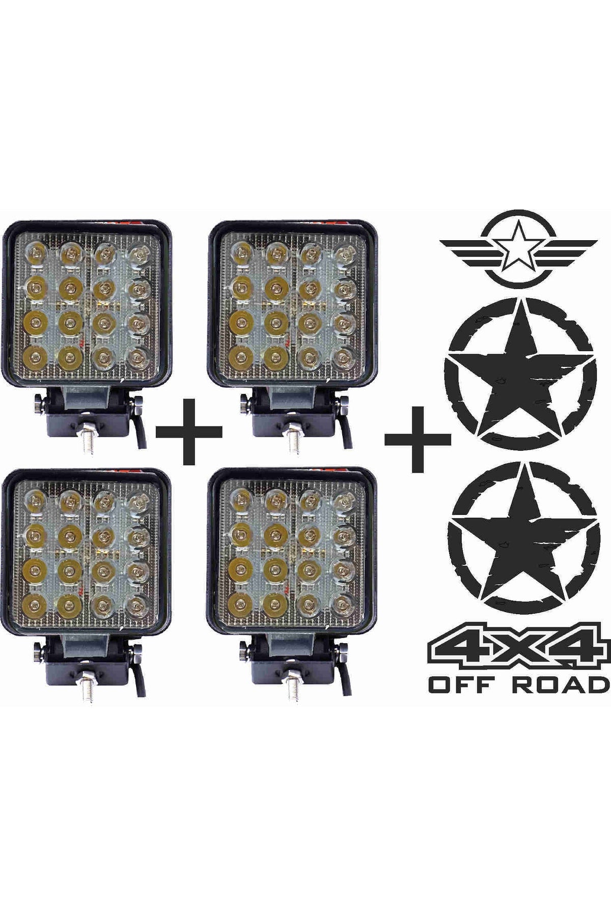 Sm Motors Off Road Sis Farı Sis Lambası 16 Led Kare 4'lü Paket Siyah TYC00490455239