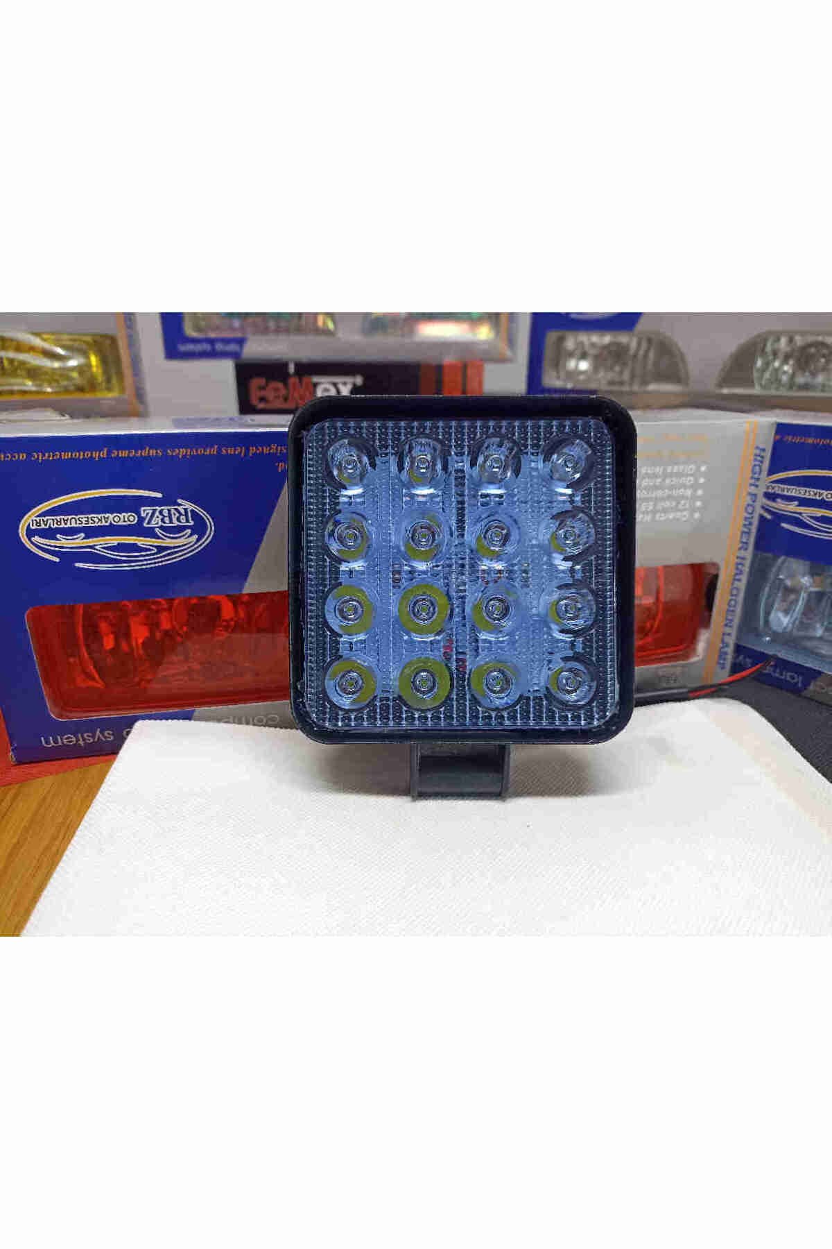 Off Road Sis Farı Sis Lambası 16Led Kare2 adet Paket MAVİ