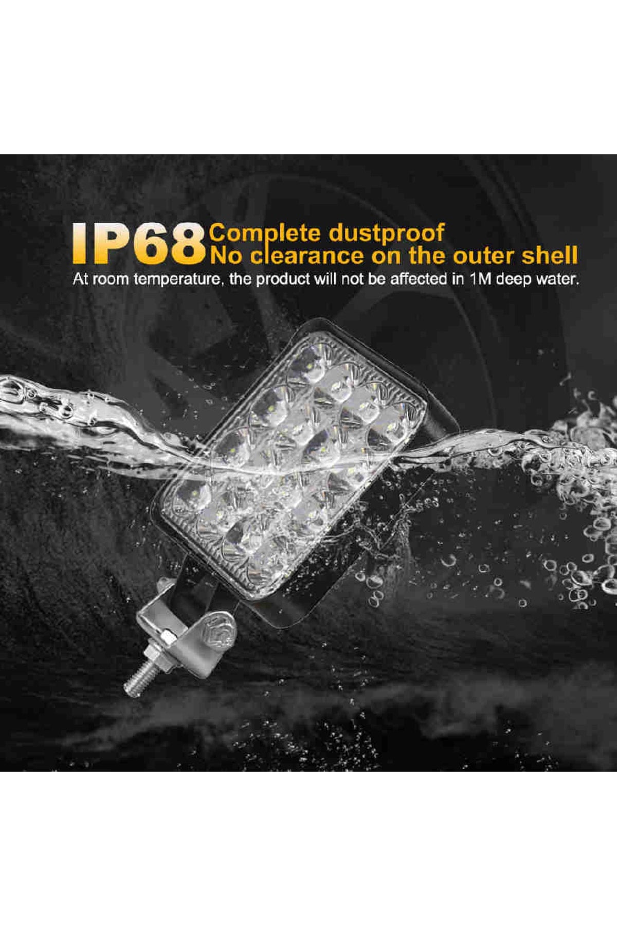 Off Road  uyumlu Sis Farı Sis Lambası 16 Led Kare 4'lü Paket Beyaz