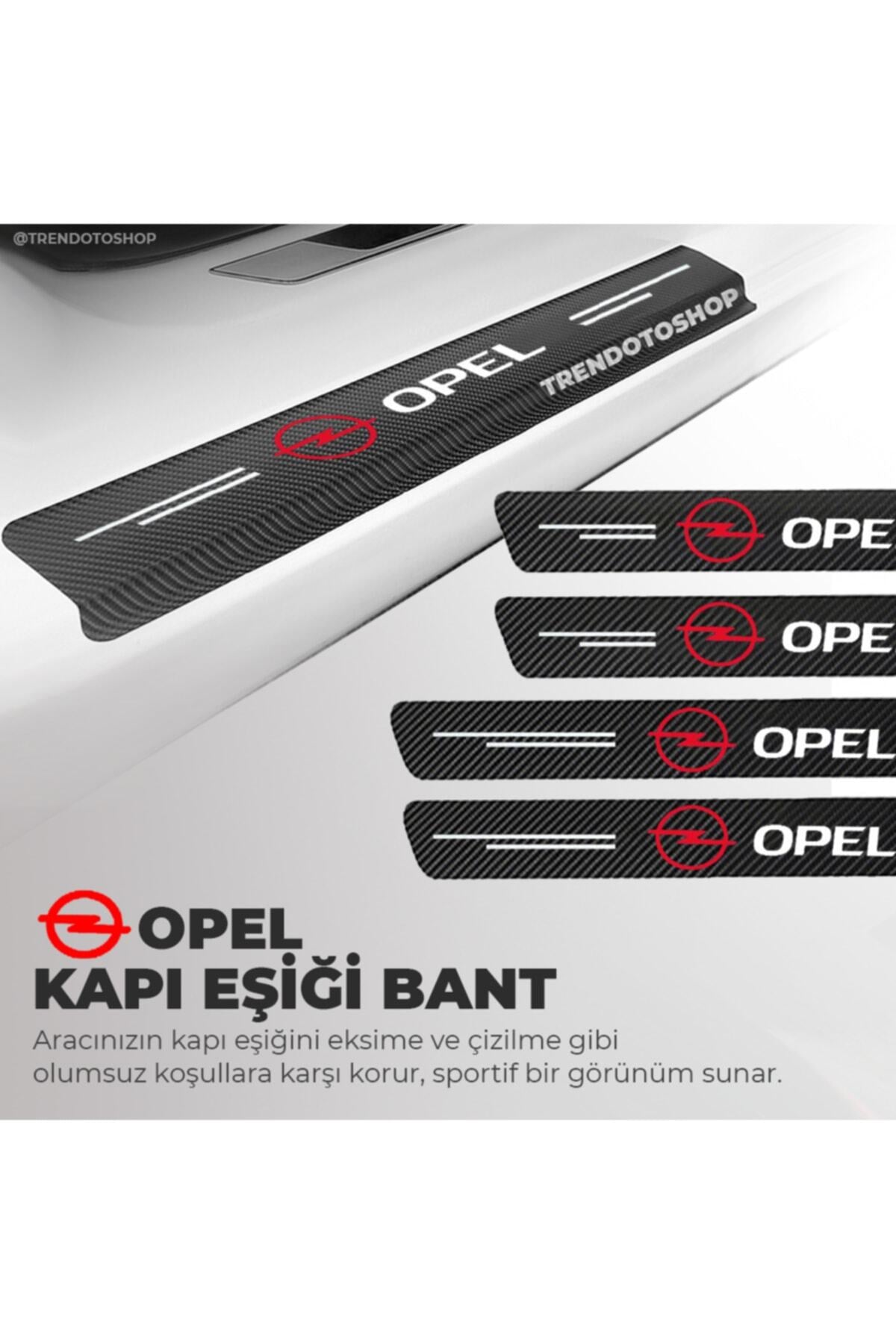 Opel Uyumlu Karbon Kapı Eşiği Folyo 4'lü Set Orijinal Hava Kanallı