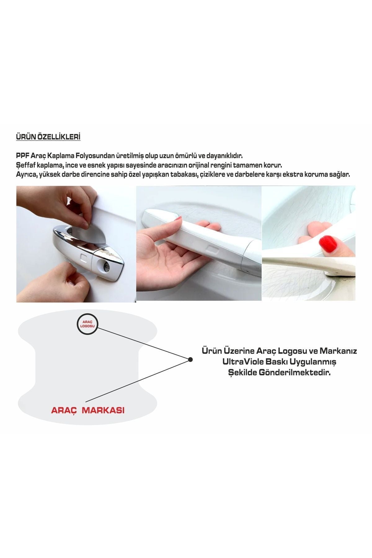 Peugeot Rifter Araçları için Uyumlu Kapı İçi Çizik Önleyi Seti 8'li