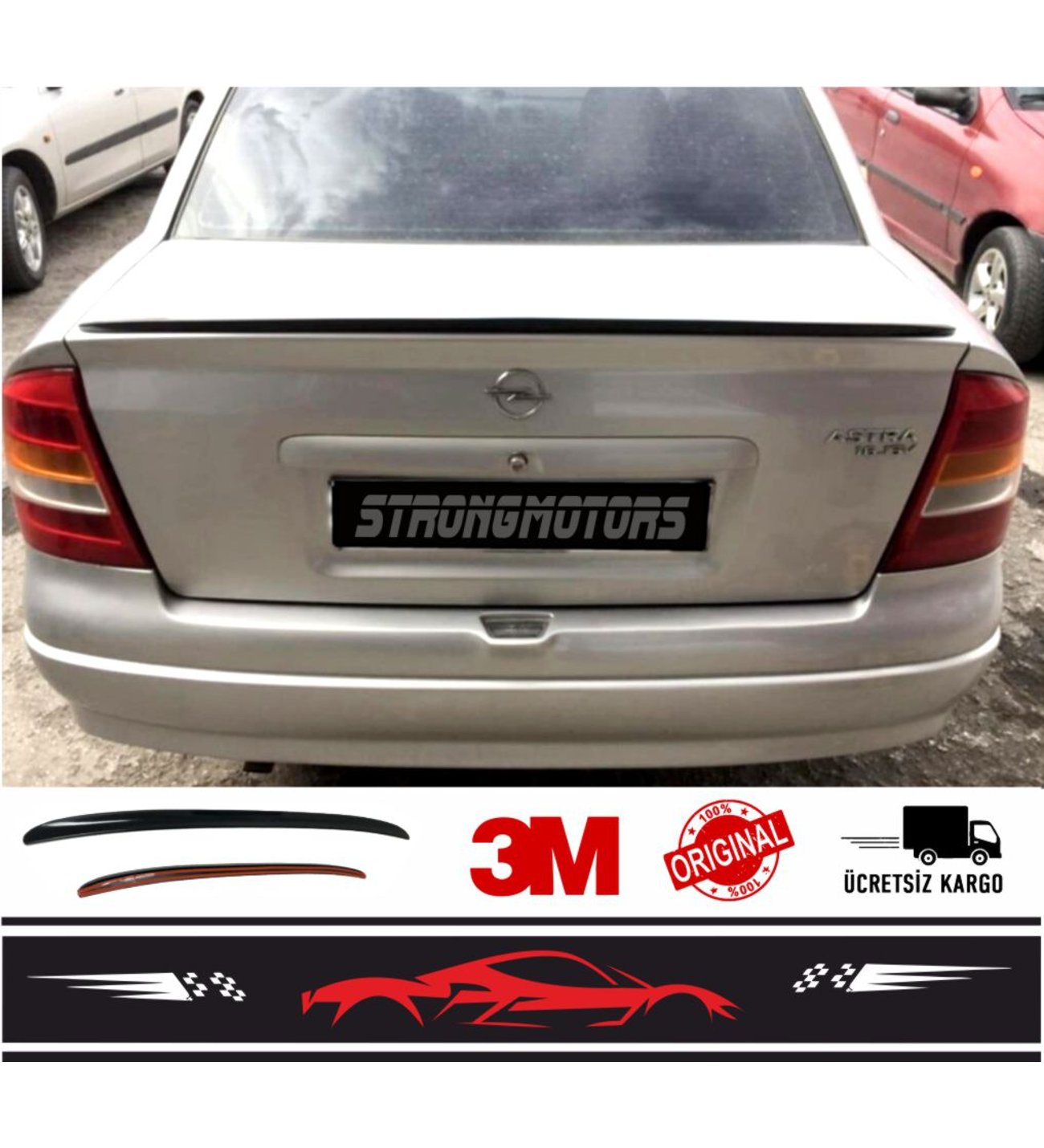 Sm Motors Spoiler Opel Astra G Bagaj Üzeri Çıta Spoiler Pianoblack 115Cm