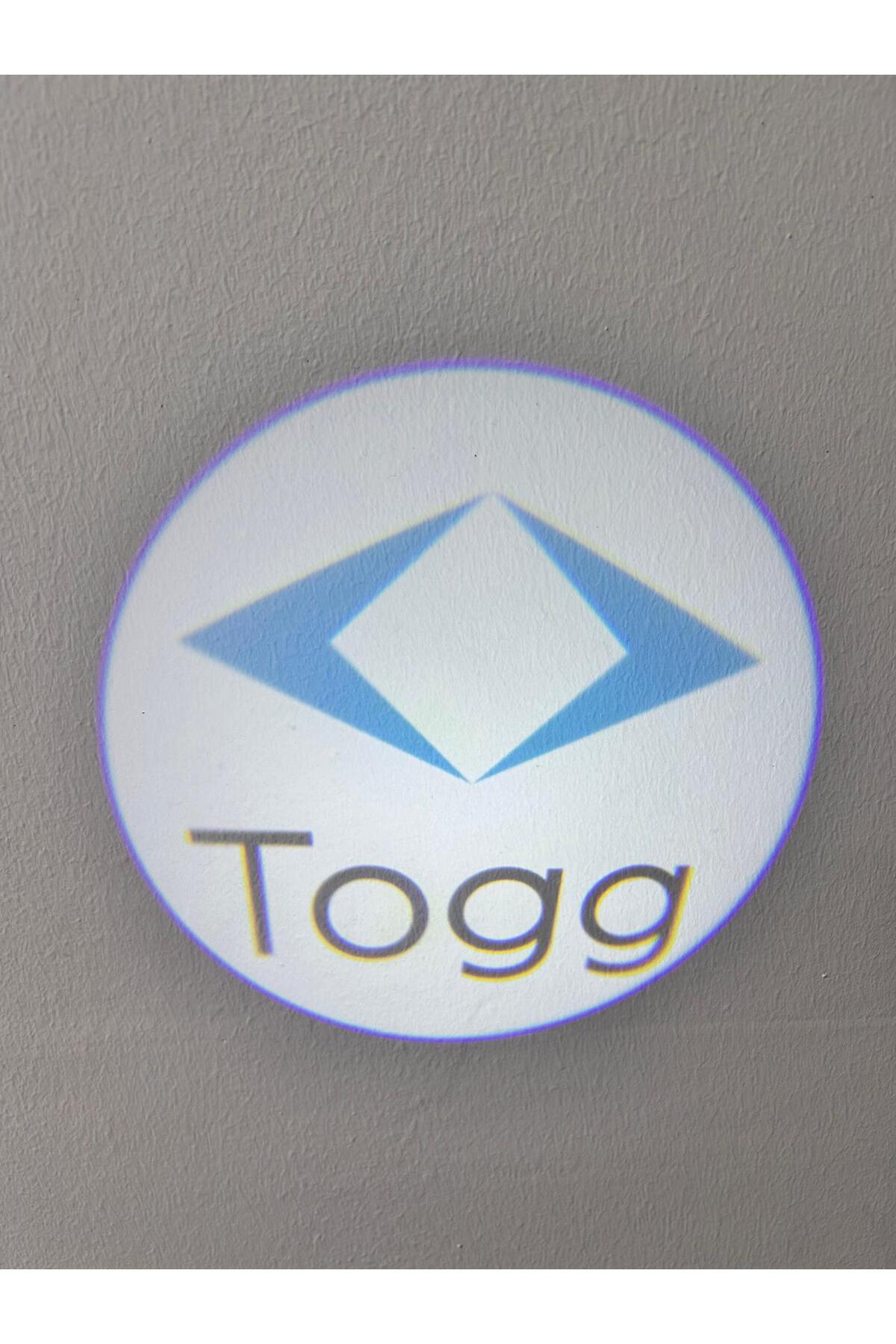Togg Araçlar İçin Pilli Yapıştırmalı Kapı Altı Led Logo-Projektör