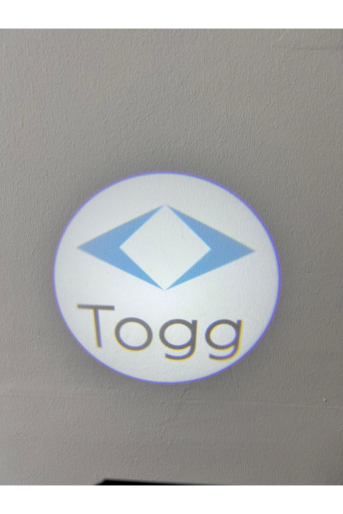 Togg Araçlar İçin Pilli Yapıştırmalı Kapı Altı Led Logo-Projektör
