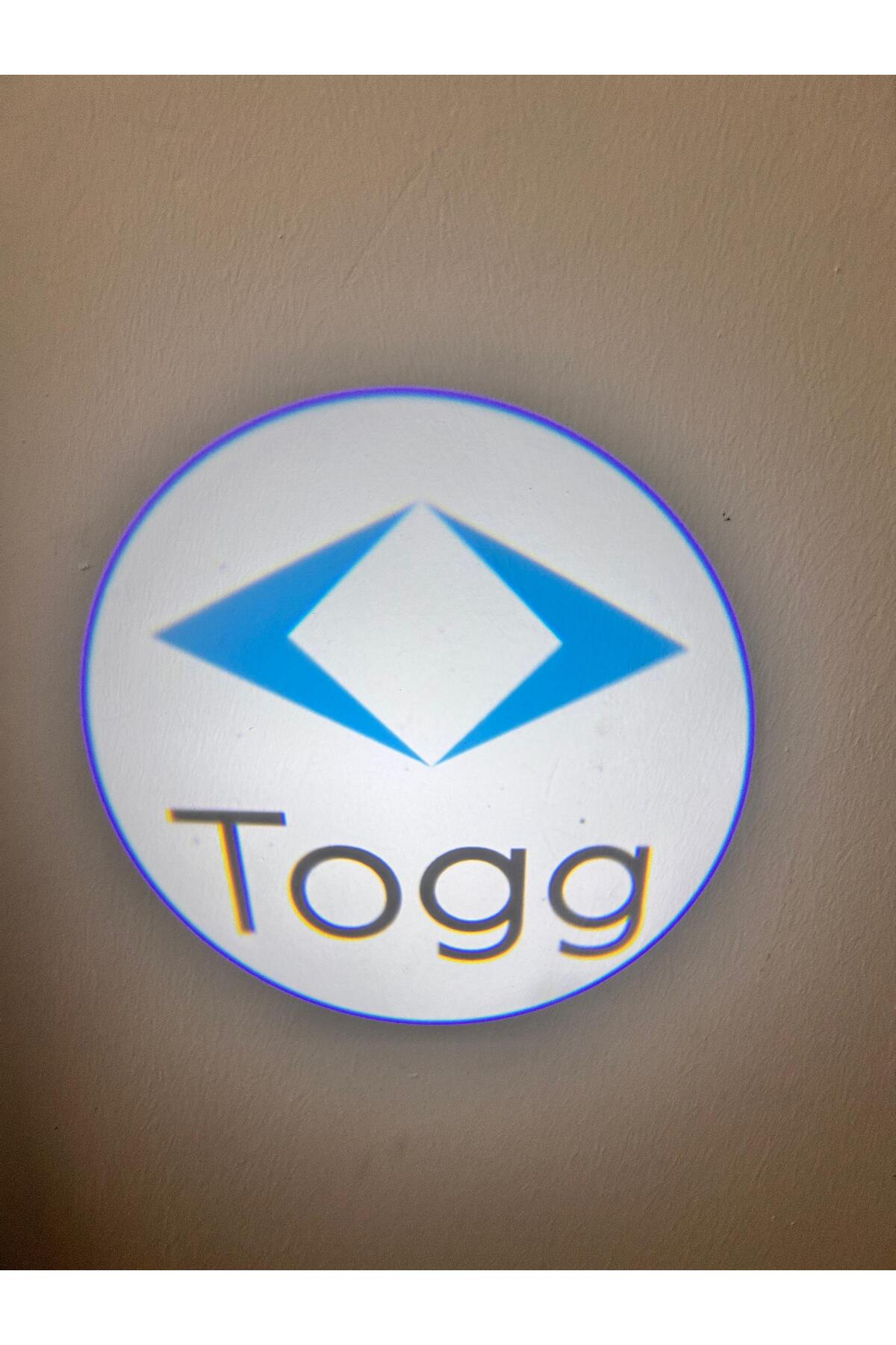 Togg Araçlar İçin Pilli Yapıştırmalı Kapı Altı Led Logo-Projektör