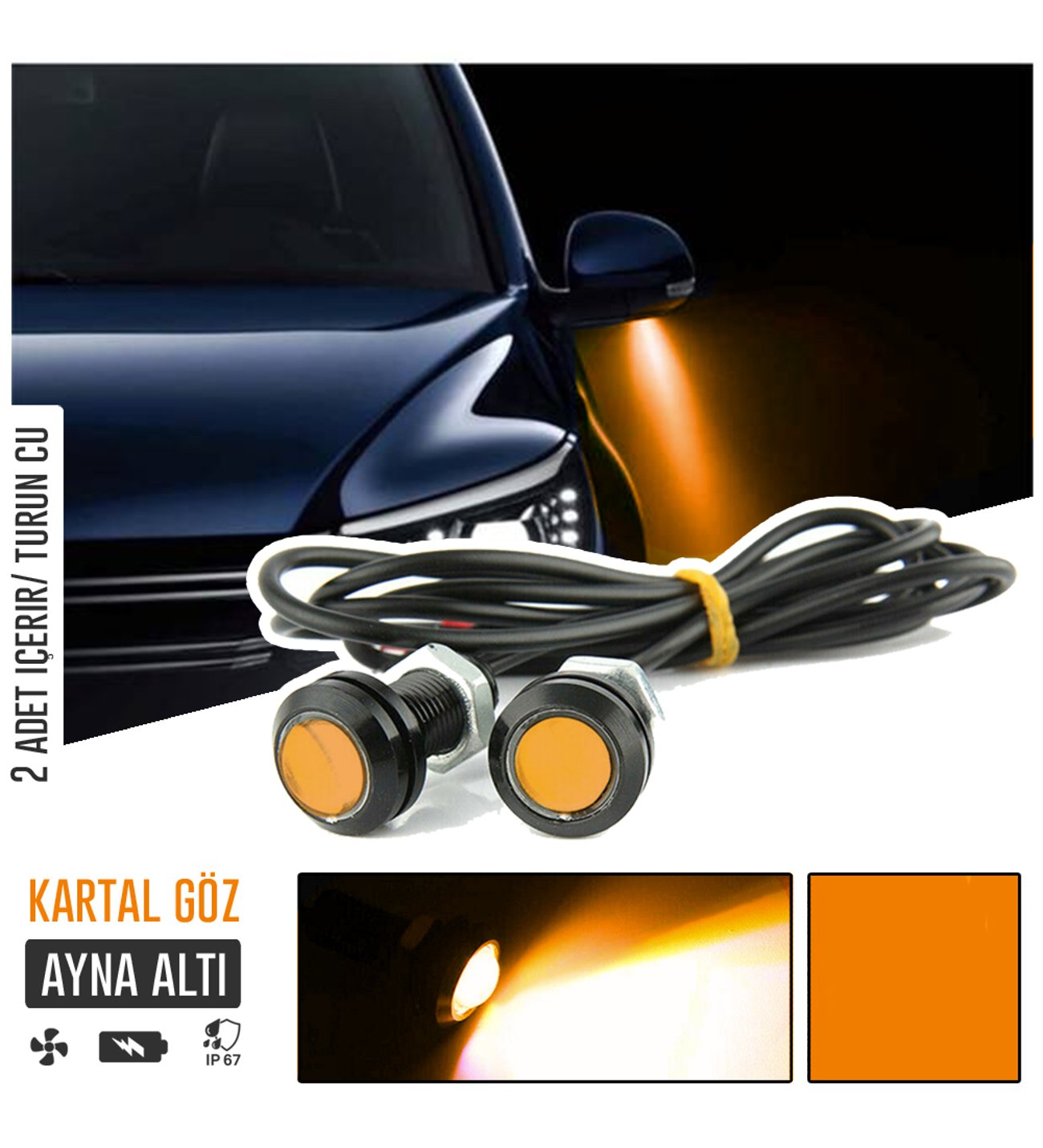 Ayna Altı Kartal Göz 2'li Led