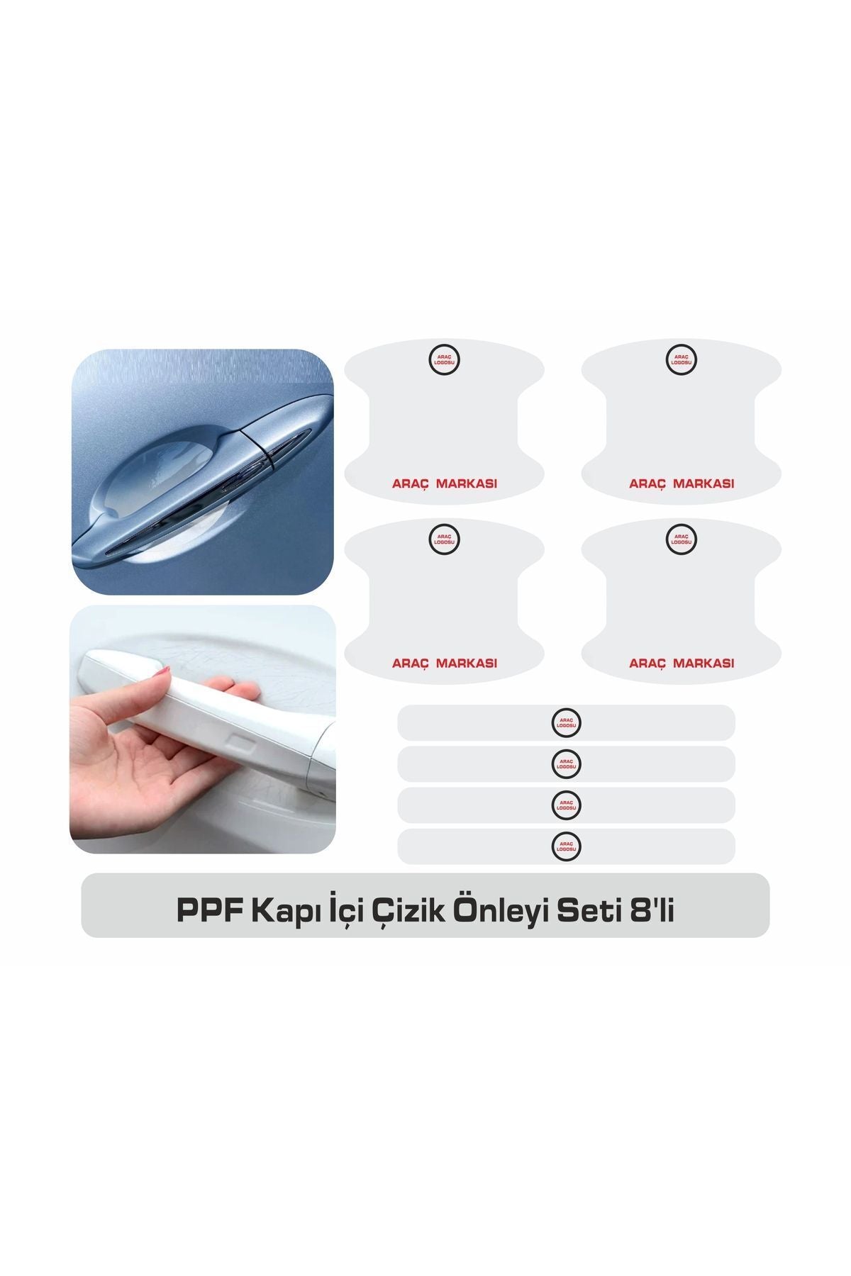 Üniversal Hyundai Accent Araçları için Uyumlu Kapı İçi Çizik Önleyi Seti 8'li