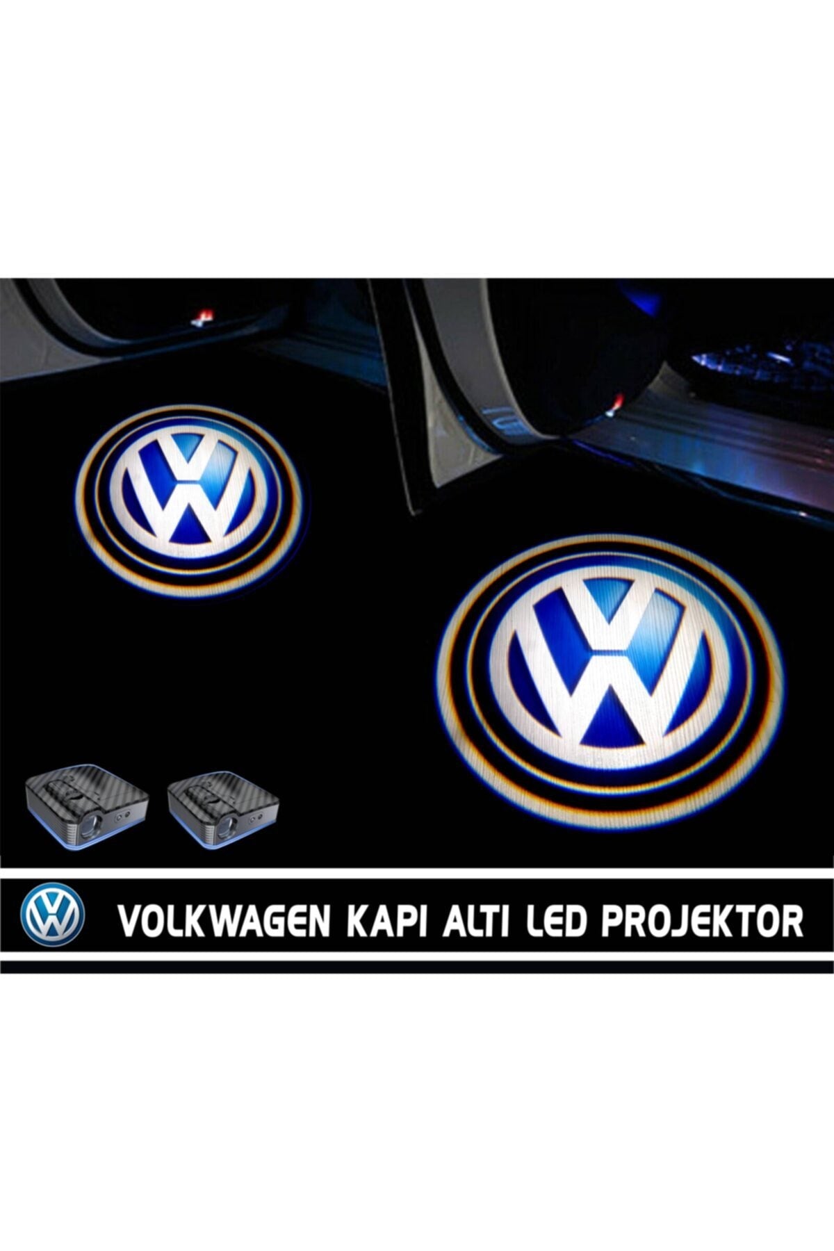 Volkswagen Araçlar Için Pilli Yapıştırmalı Kapı Altı Led Logo-