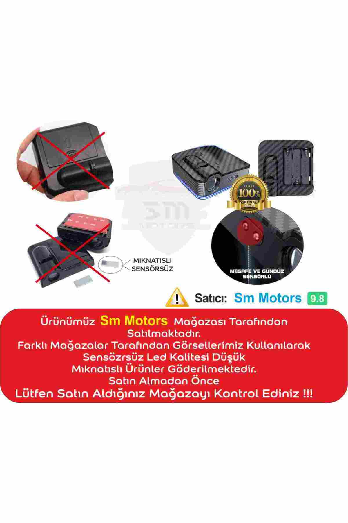 Volvo Araçlar Için Pilli Yapıştırmalı Kapı Altı Led Logo